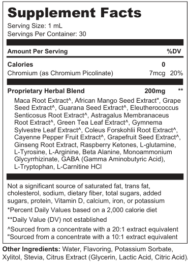 Supplement Facts for Solstice Flow